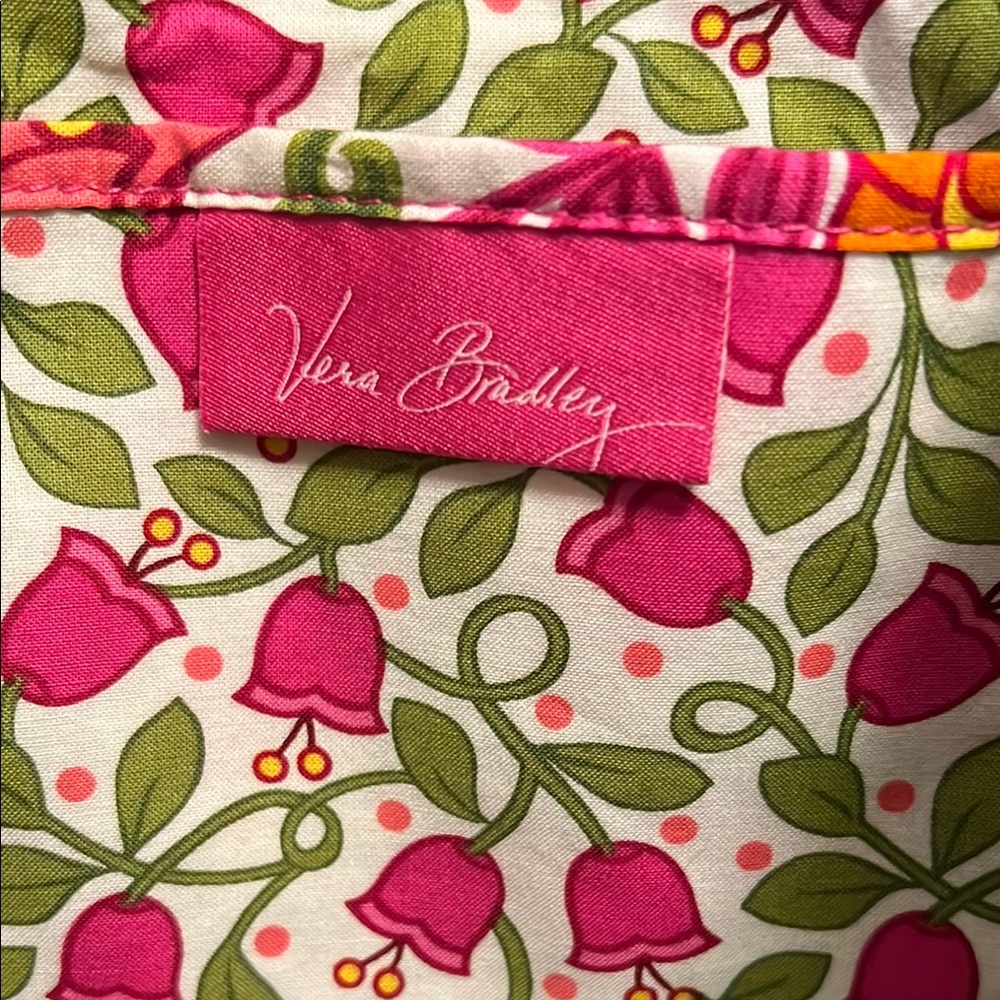 Vera Bradley Green and Pink Floral Heart Tote - Picture 6 of 8